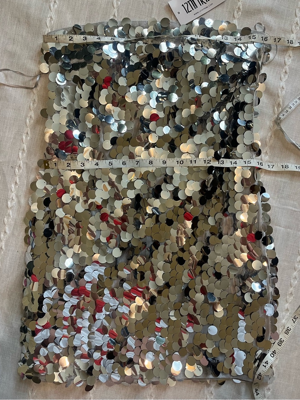 12th Tribe Pippa Silver Disco Sequin Dress – Size Large (NWT) - Picture 3 of 8